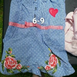 Blue polka-dot romper